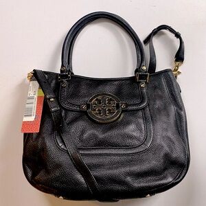 Tory Burch Amanda Black leather Classic Hobo Bag